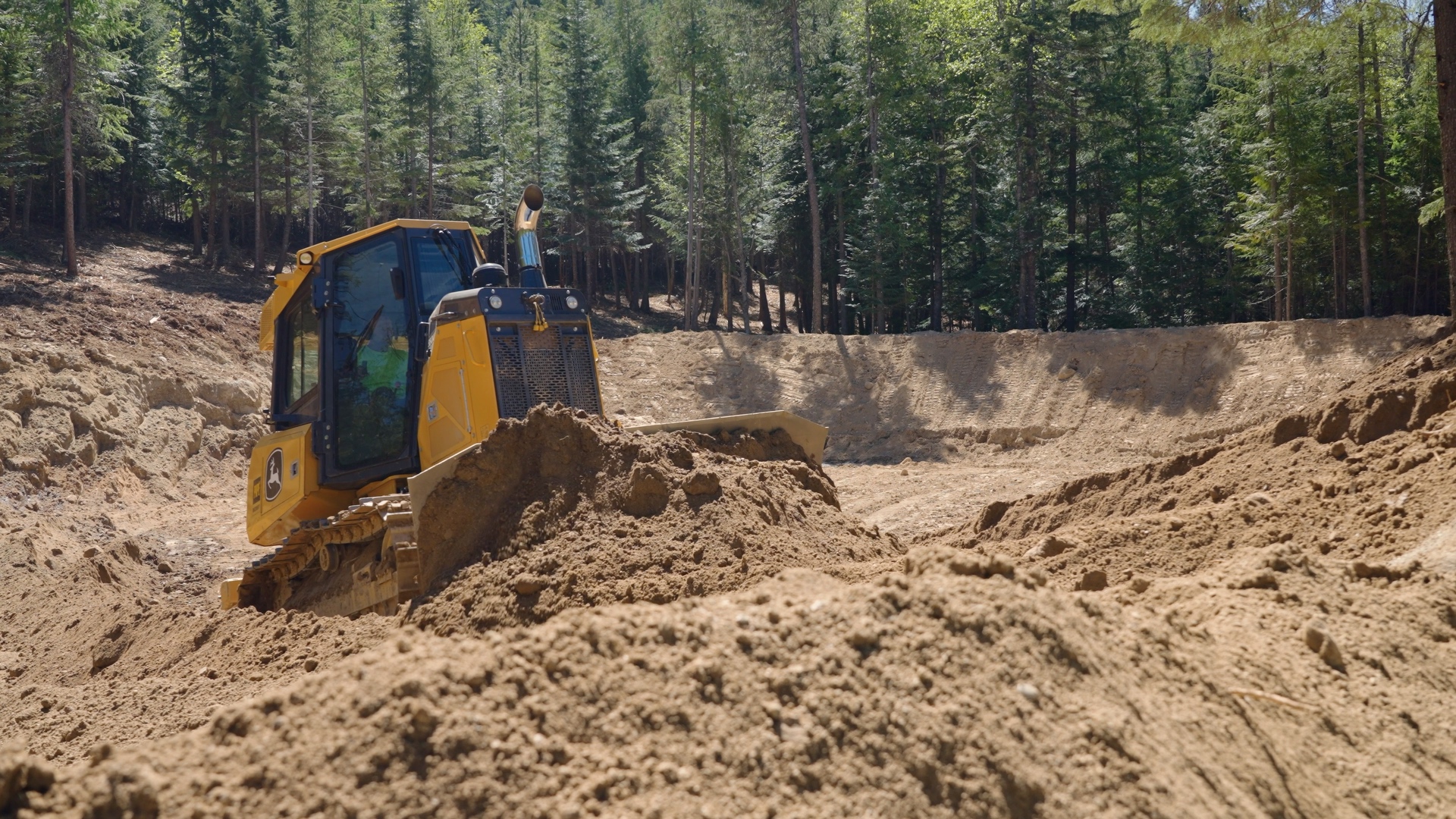 Premier Land Service dozer working on a true land clearing project in North Idaho